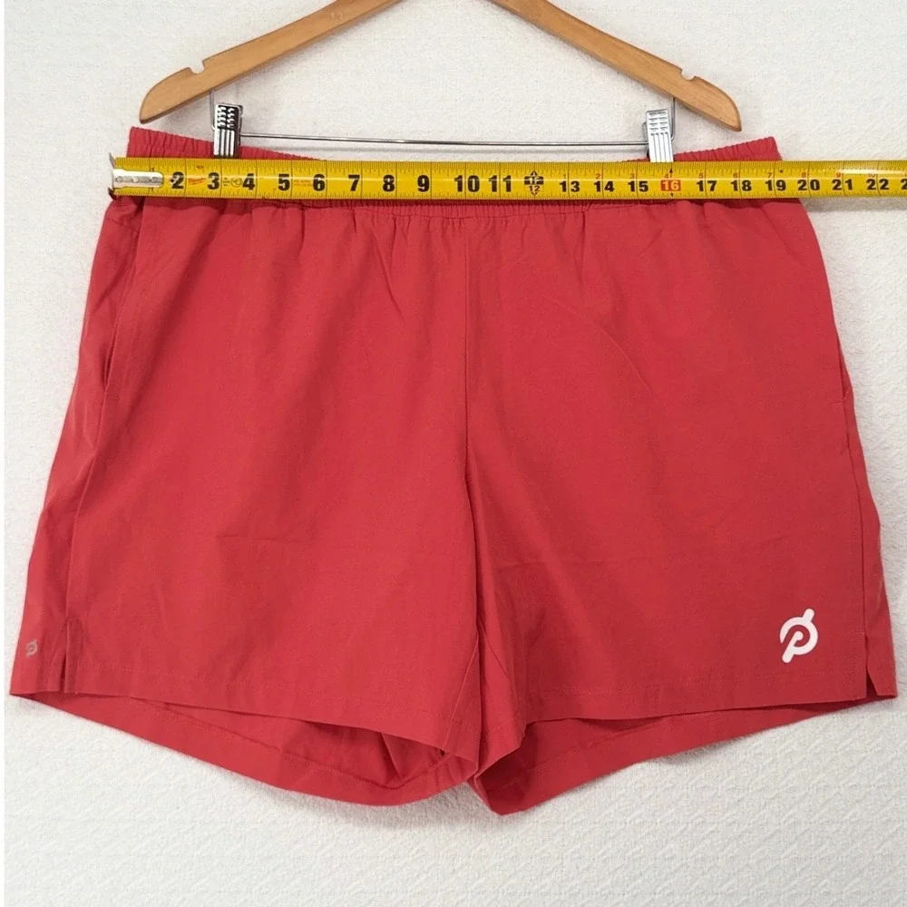 Peloton Mens Athletic Workout Shorts Red Elastic Waist Pockets Size XXL